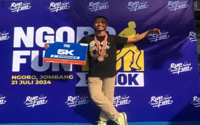 Wildan Akbar Rabani meraih Juara 1 Ngoro Fun RUN 2024